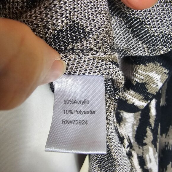 Ming Wang Animal Print‎ Cardigan Jacket Sz 1X Relaxed Fit Long Sleeve Side Slit - Picture 8 of 13